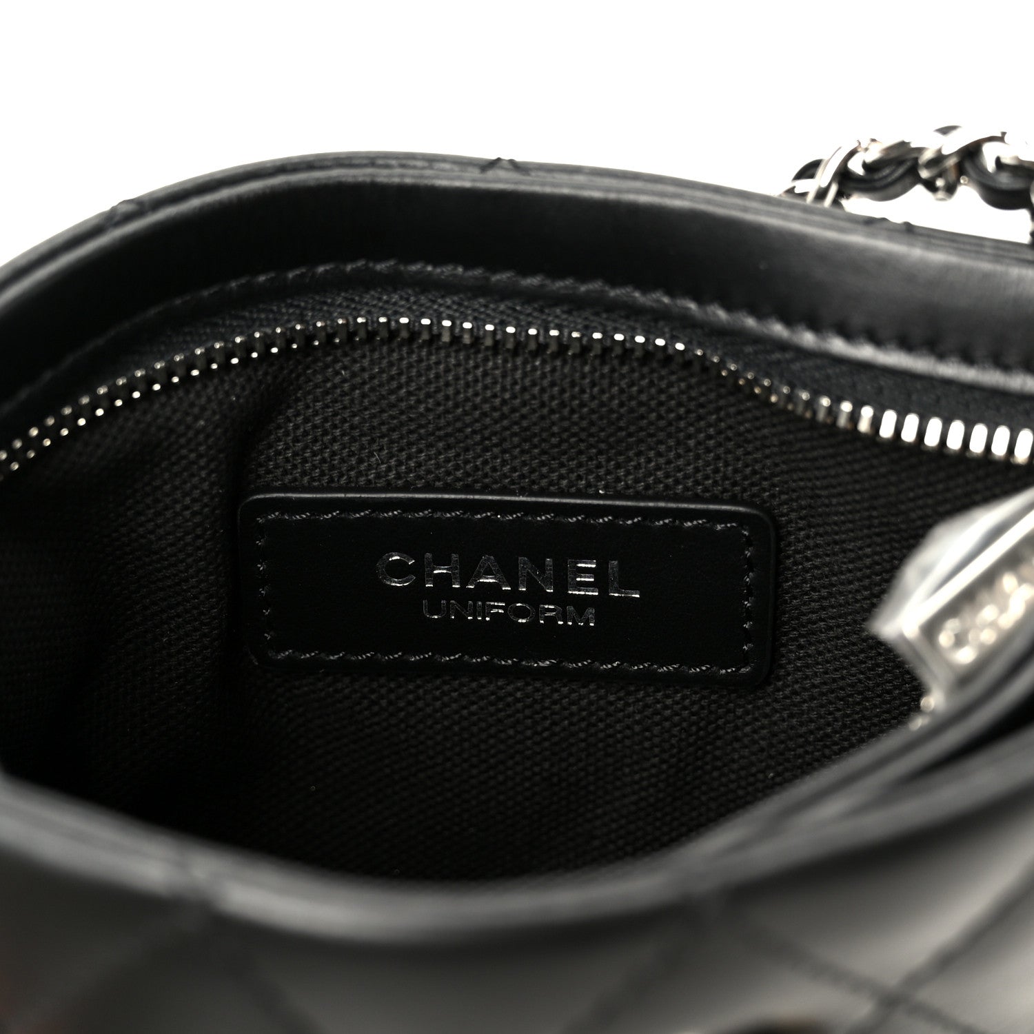 Lambskin Quilted Uniform Crossbody Bag Black