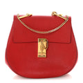 Grained Lambskin Drew Shoulder Bag Plaid Red