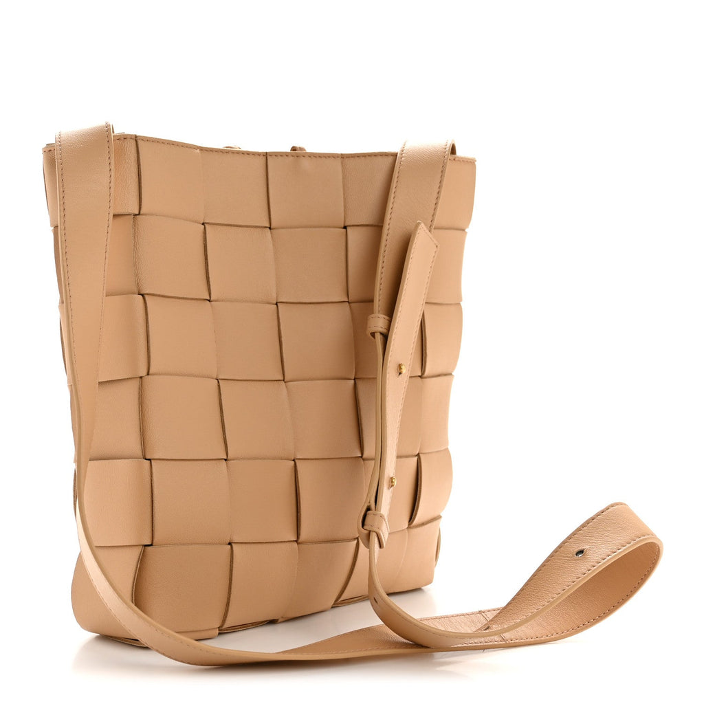 Lambskin Maxi Intrecciato Cassette Messenger Almond
