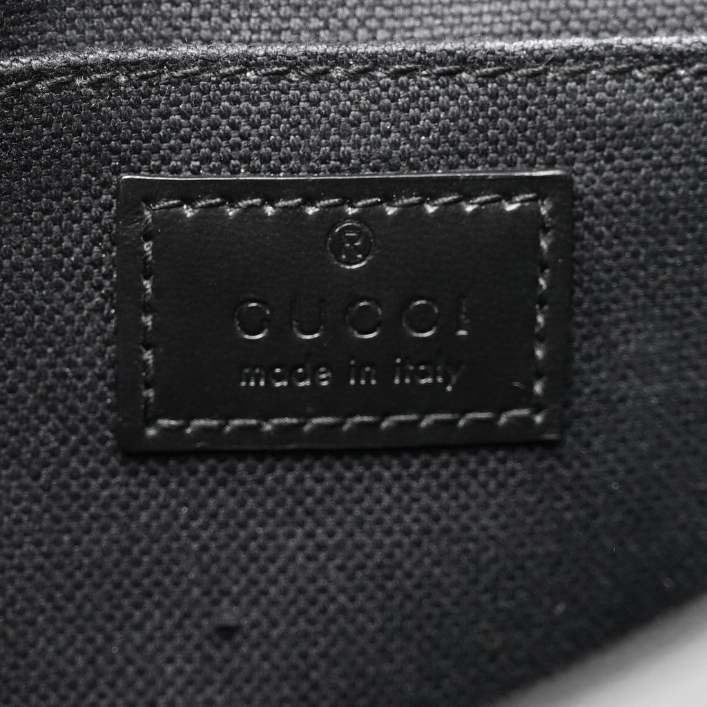 GG Supreme Monogram Textured Dollar Calfskin Retro Interlocking G Flap Messenger Bag Black