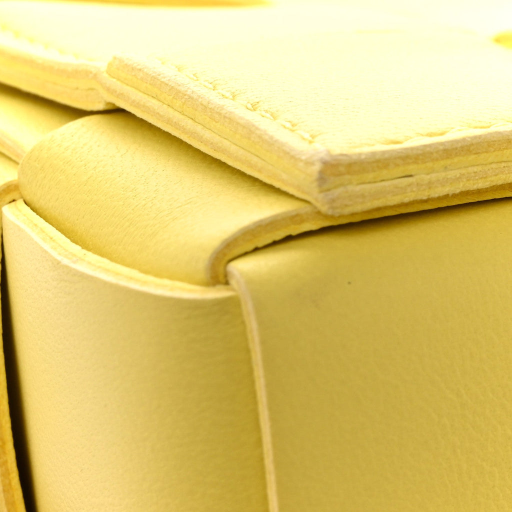 Lambskin Maxi Intrecciato Small Cassette Crossbody Bag Lemonade
