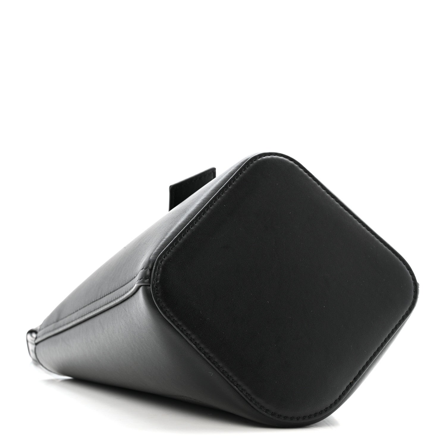 Smooth Calfskin Mini Pebble Bucket Bag Black