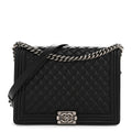 Caviar Quilted Large Boy Flap Black