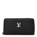 Calfskin Zippy Lockme Wallet Black