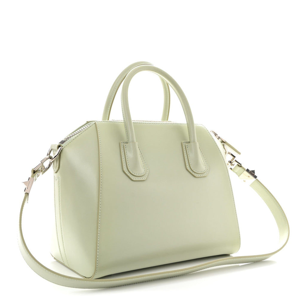 Shiny Lord Calfskin Small Antigona Aqua Green