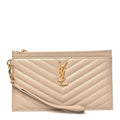 Grain De Poudre Chevron Monogram Large Bill Pouch Dark Beige