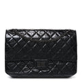 Metallic Aged Calfskin Quilted 2.55 Reissue 226 Flap So Black