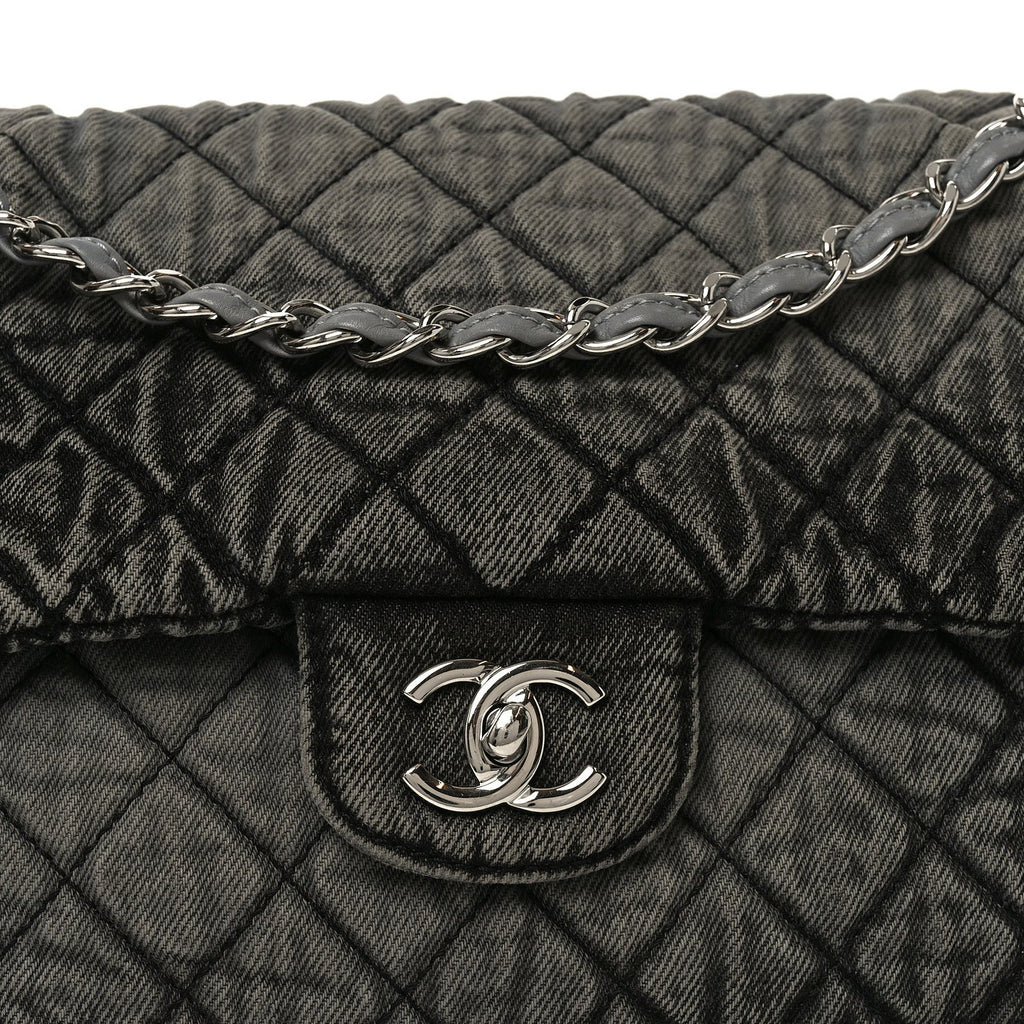 Denim Quilted Denimpression Flap Grey Black