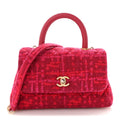 Tweed Mini Coco Handle Flap Fuchsia