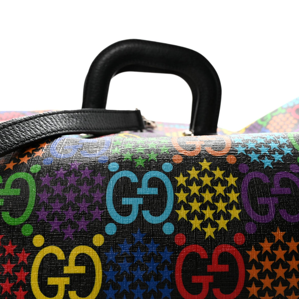 GG Supreme Monogram Psychedelic Duffle Backpack Black Multicolor