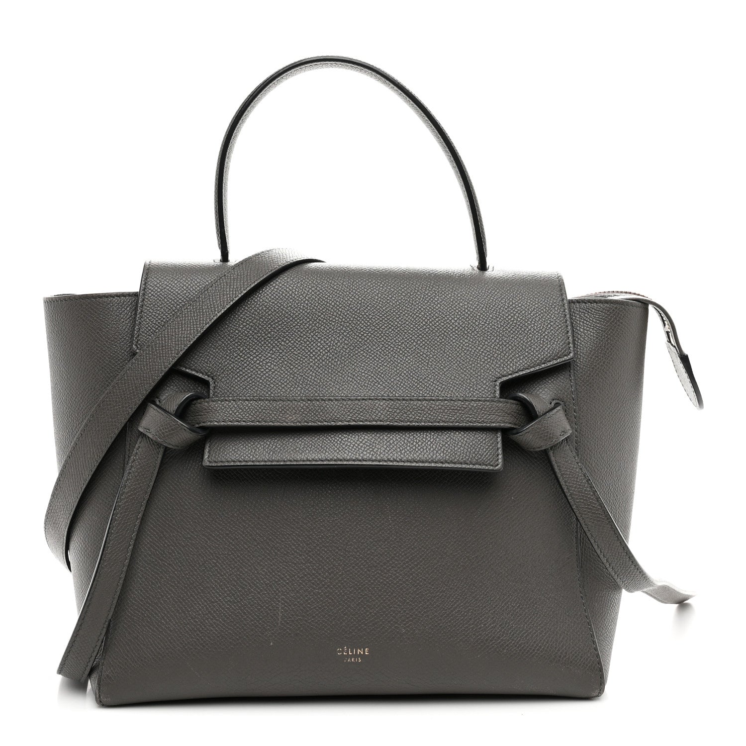 Grained Calfskin Micro Belt Bag Grey