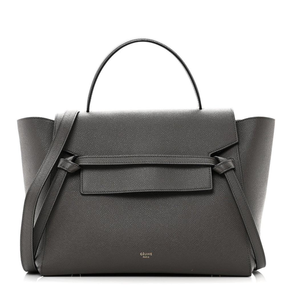 Grained Calfskin Mini Belt Bag Grey