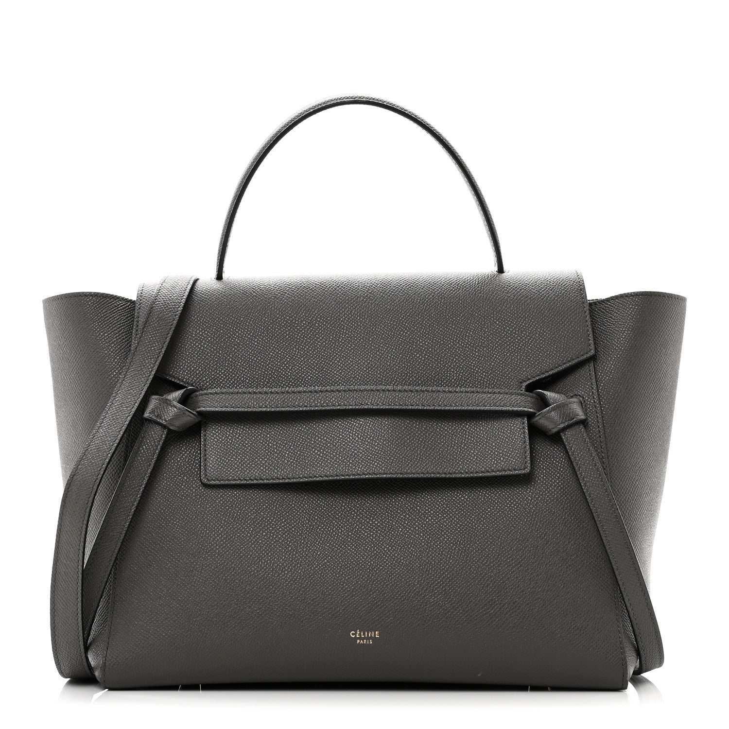 Grained Calfskin Mini Belt Bag Grey