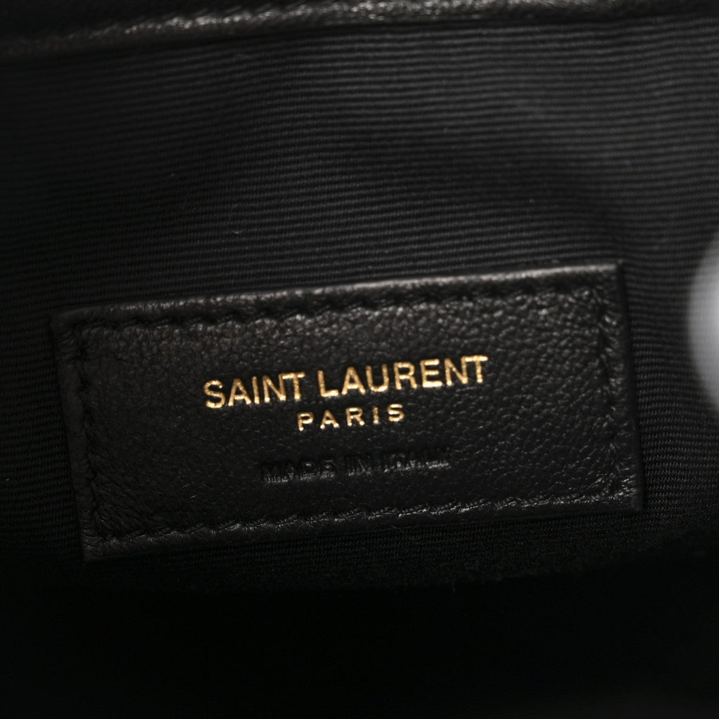 Lambskin Matelasse Monogram Joe Nano Bucket Bag Black