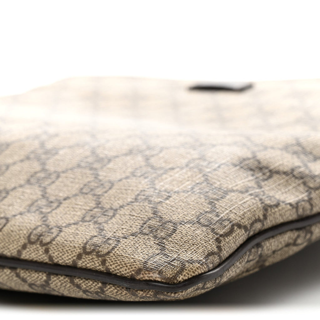 GG Supreme Monogram Medium Flat Messenger Bag Dark Brown