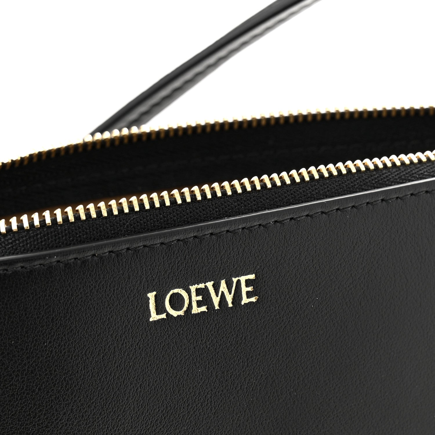 Shiny Calfskin Puzzle Fold Pouch Black