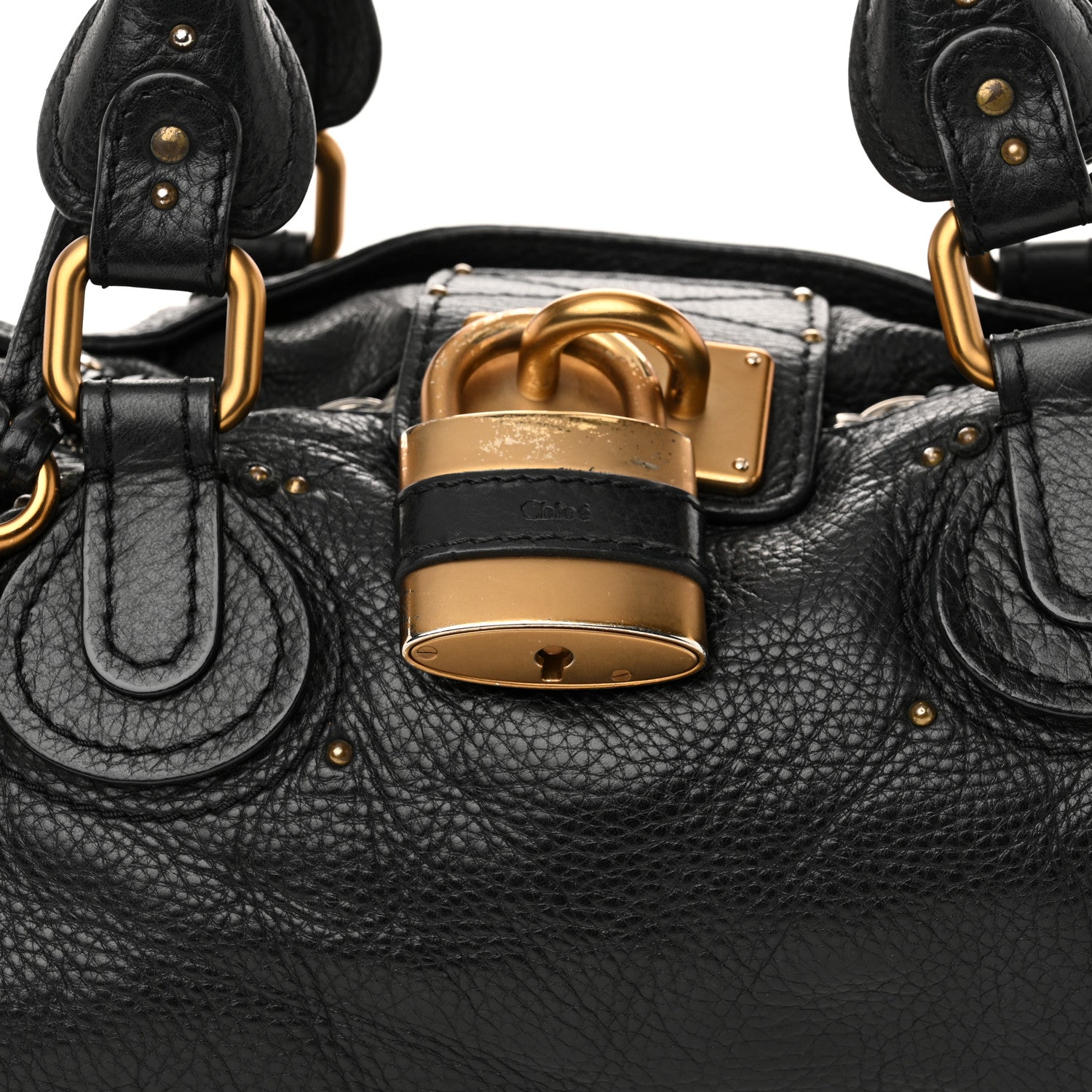 Calfskin Medium Paddington Satchel Black