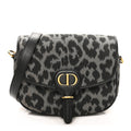 Canvas Mizza Embroidered Medium Bobby Flap Grey Black