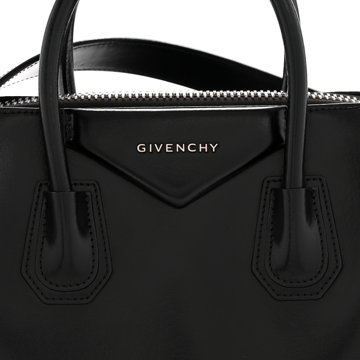 Shiny Lord Calfskin Small Antigona Black