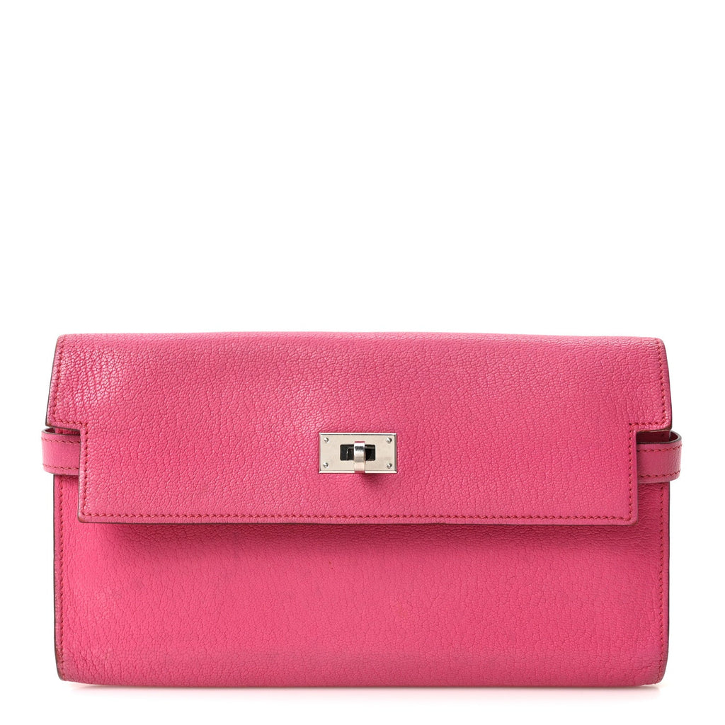 Chevre Mysore Kelly Longue Wallet Rose Shocking