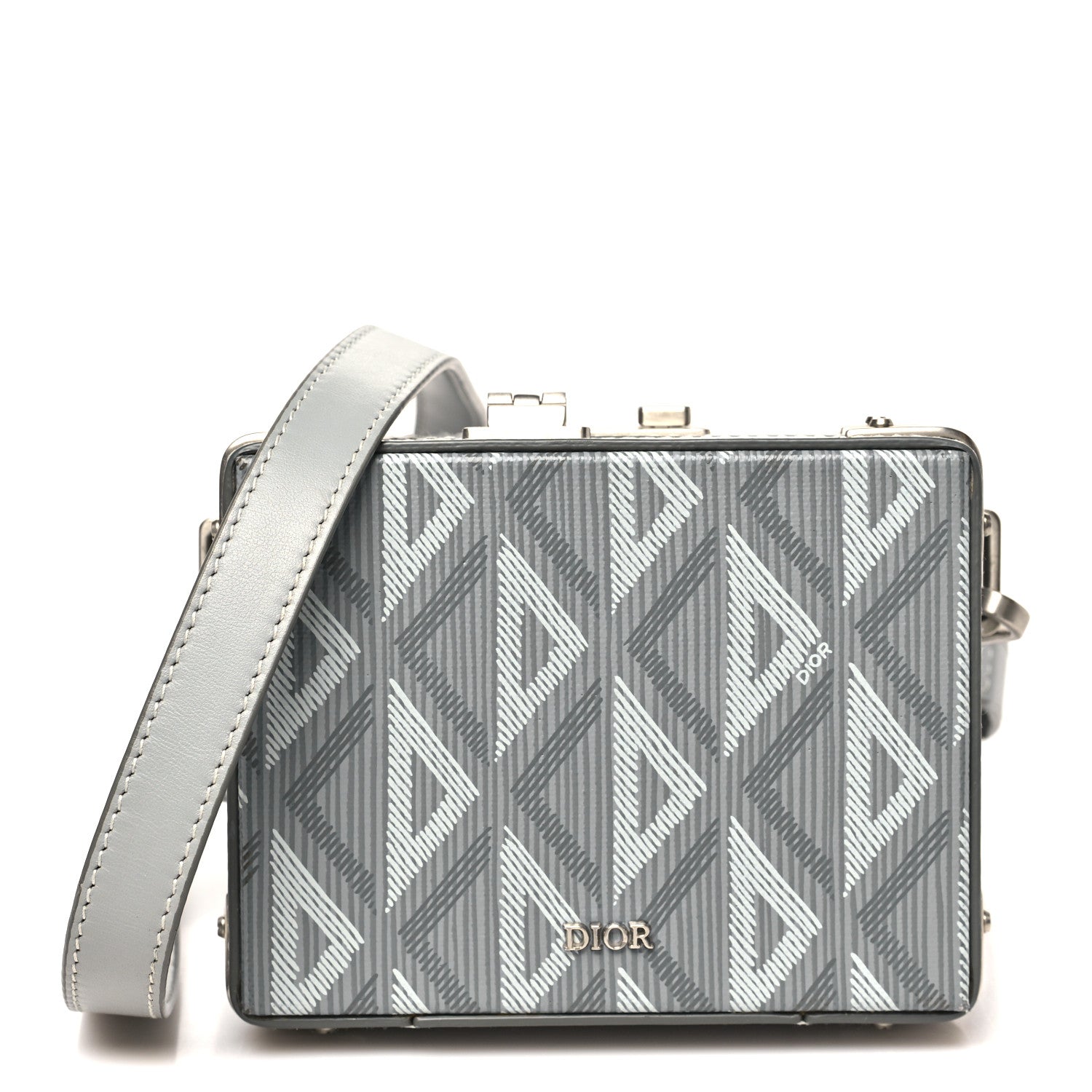 Coated Canvas CD Diamond Lock Mini Case  Gray