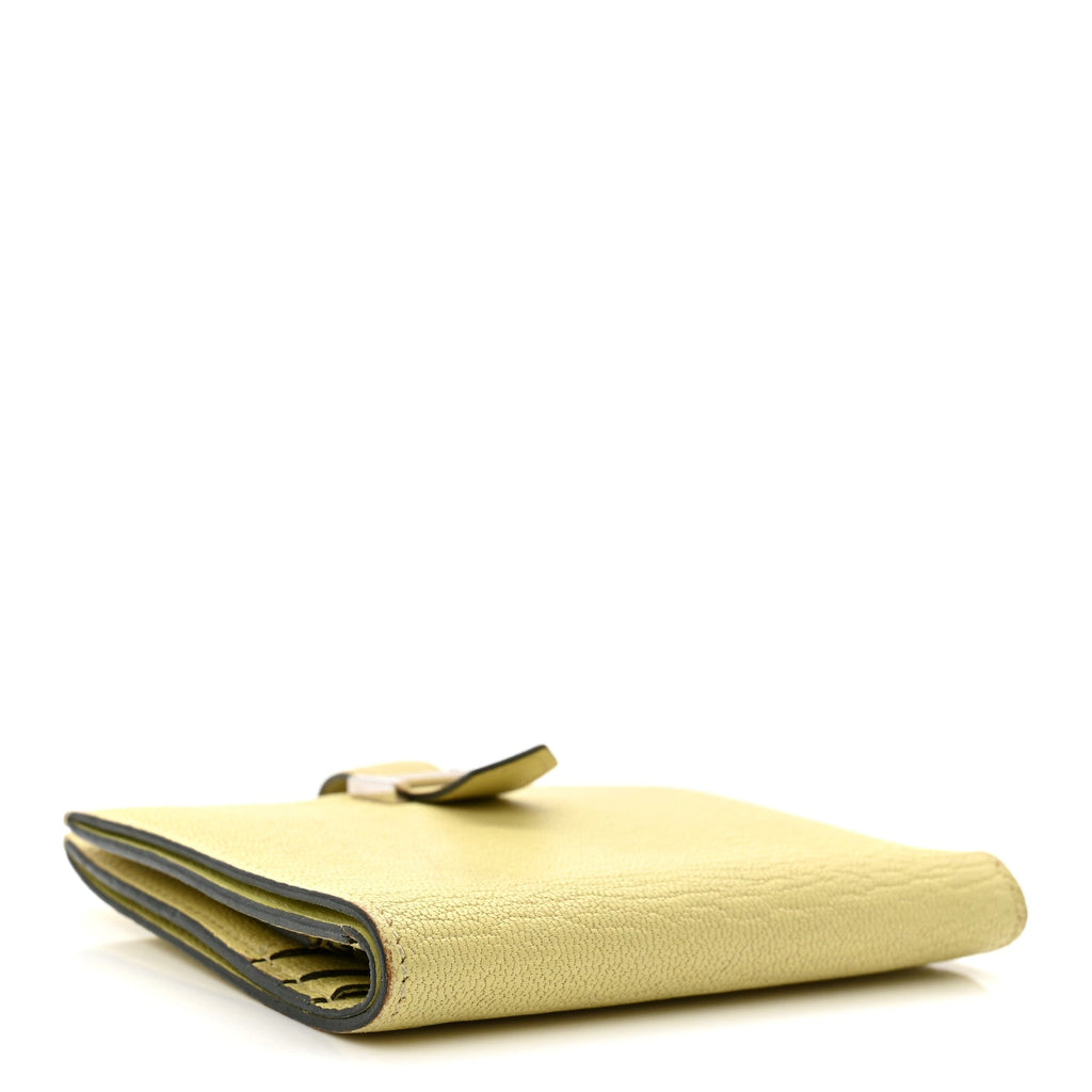 Chevre Mysore Bearn  Holder Wallet Jaune Bourgeon