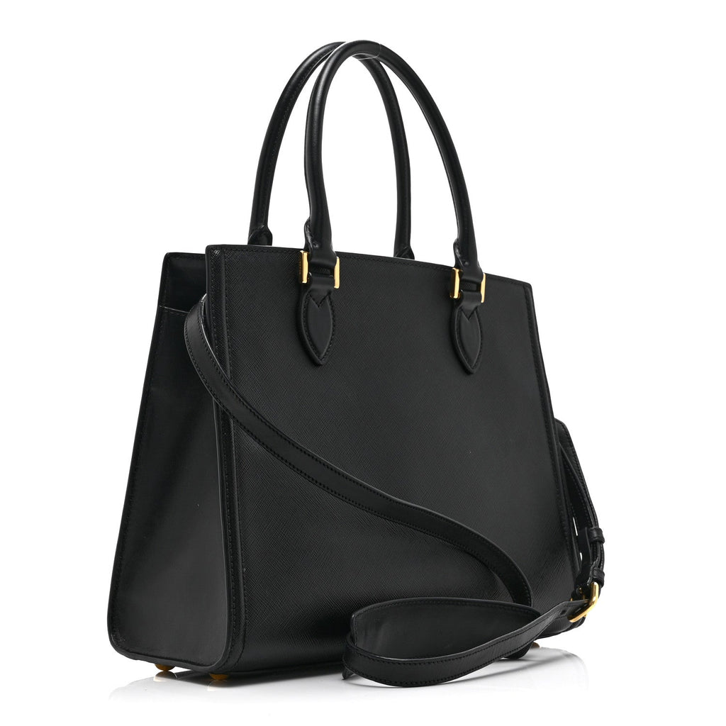 Saffiano Soft Calfskin Large Tote Black