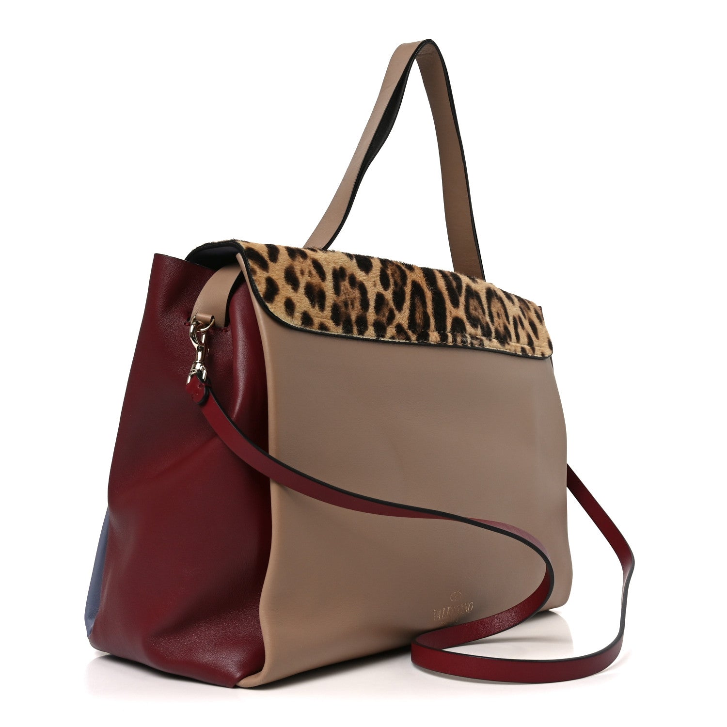 Calfskin Pony Hair Colorblock Mime Single Handle Bag Multicolor