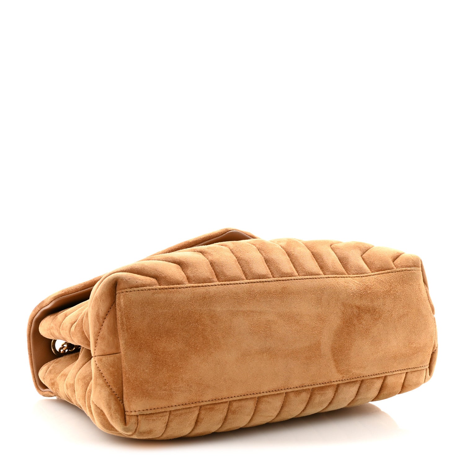 Suede Y Quilted Monogram Medium Loulou Chain Satchel Cinnamon