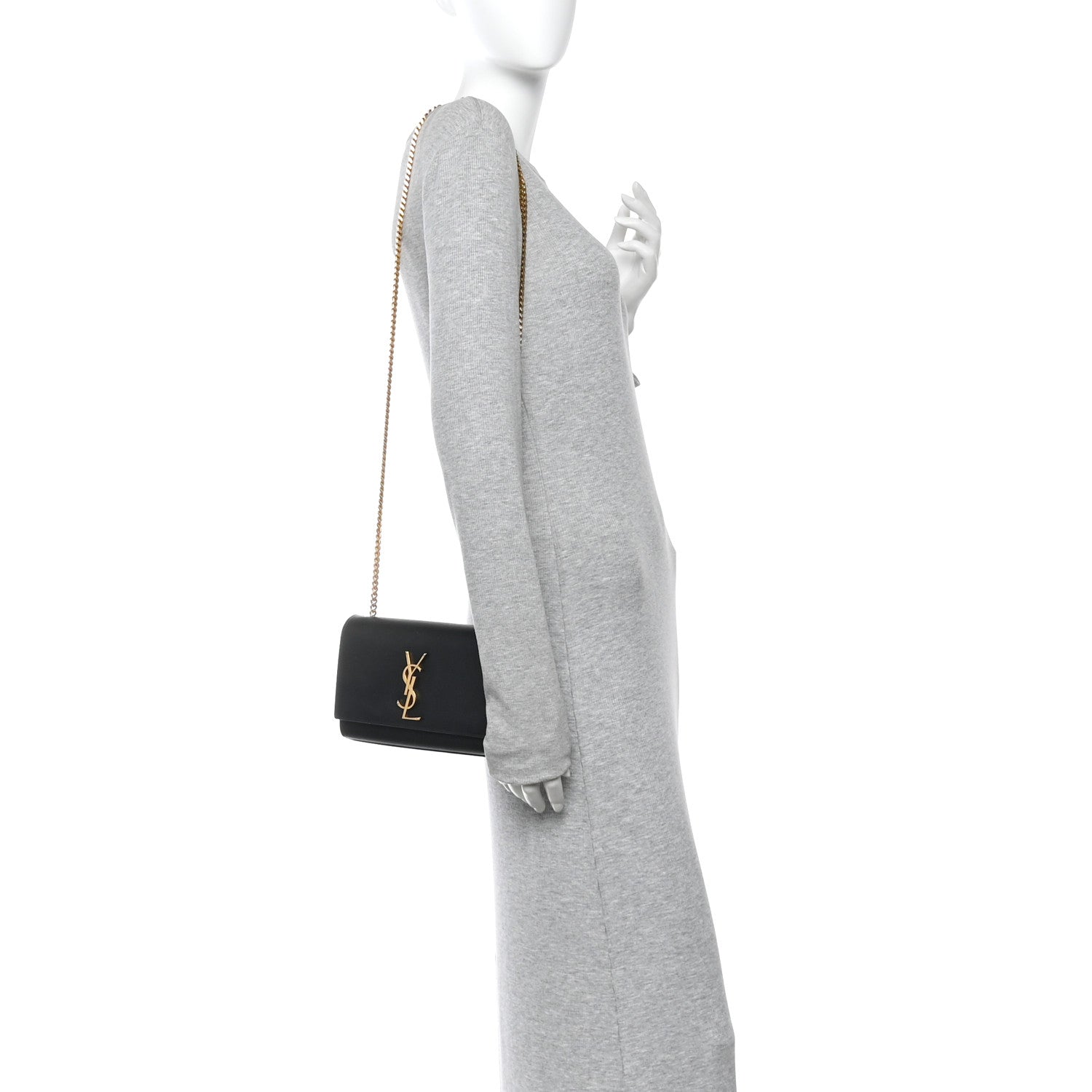 Grain De Poudre Small Monogram Kate Satchel Black