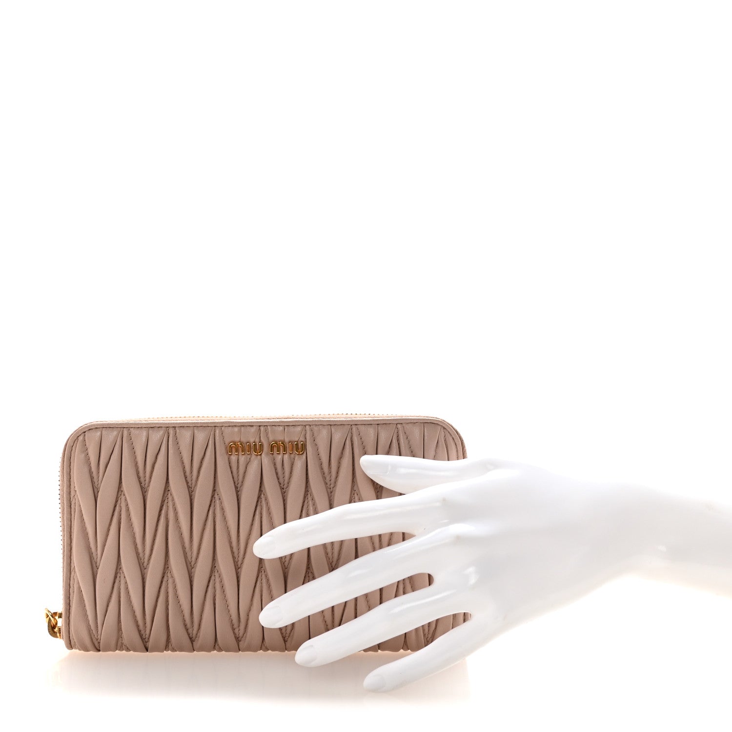 Matelasse Zip Around Wallet Cammeo