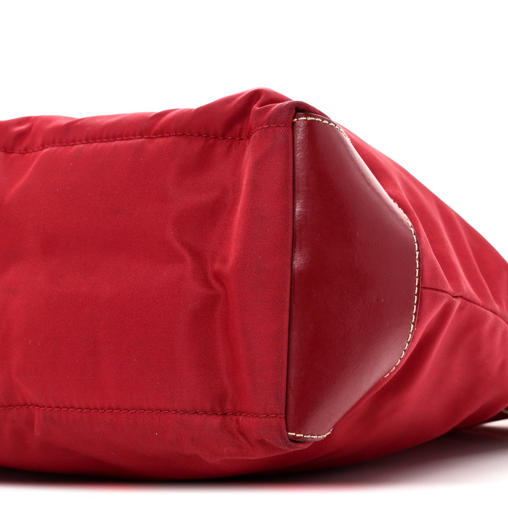 Tessuto Nylon Calfskin Hobo Fuoco