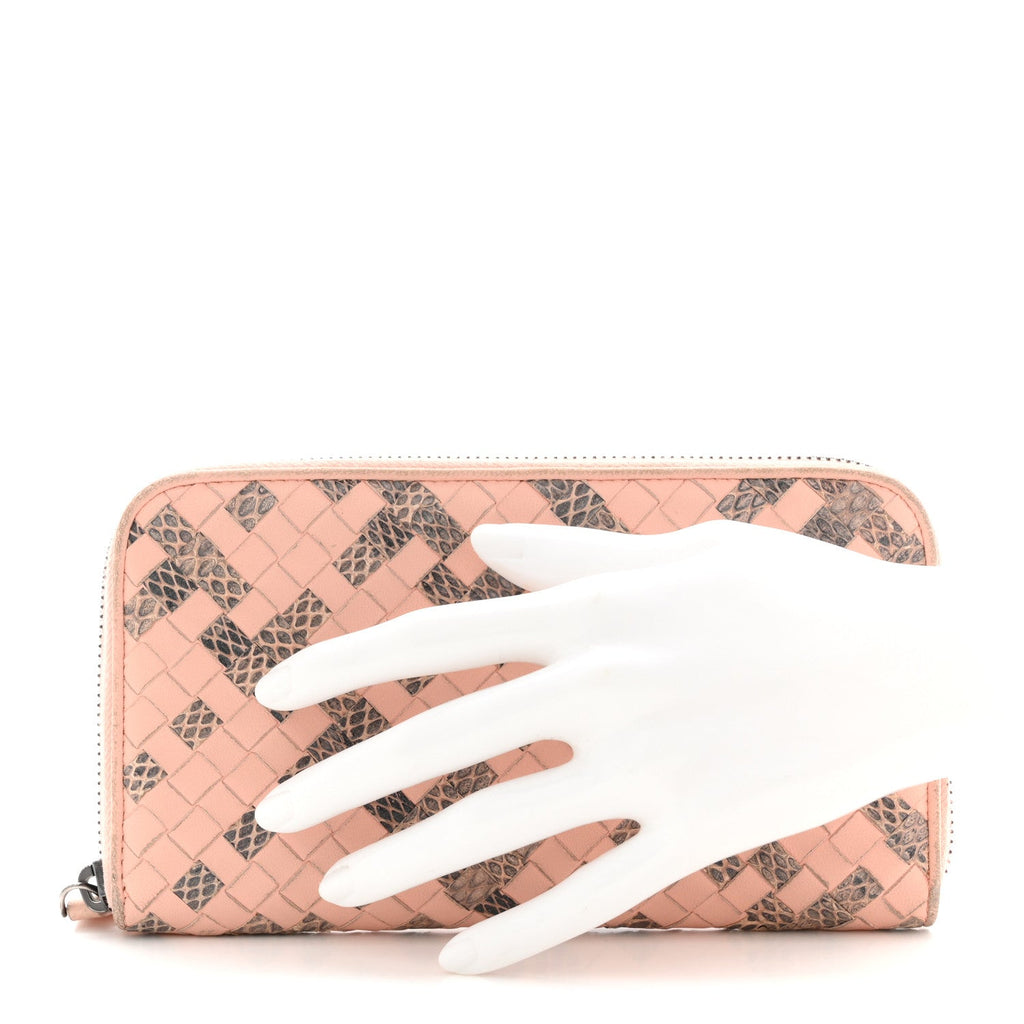 Nappa Intrecciato Ayers Zip Around Wallet Flamingo