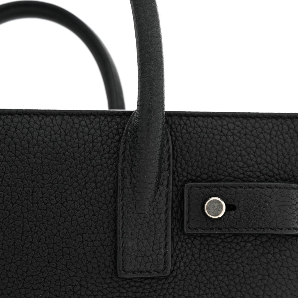 Grained Calfskin Nano Sac De Jour Souple Black