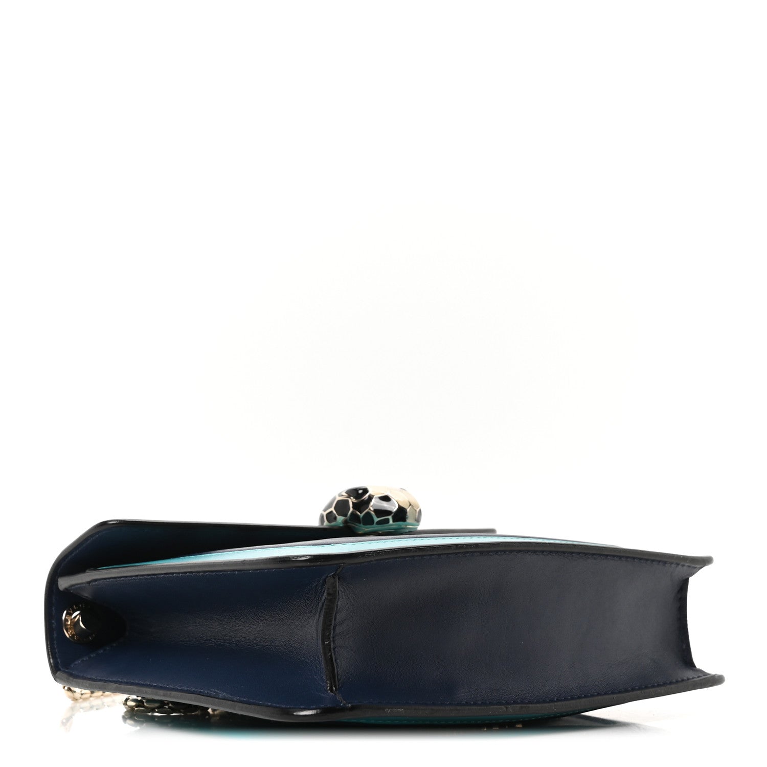 Calfskin Serpenti Forever Snake Strap Crossbody Bag Aquarelle Turquoise