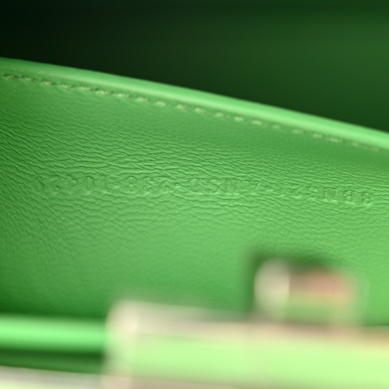 Vitello Seta Shiny Nappa Logo Embossed Laces Medium Peekaboo I SEE U Satchel Edamame