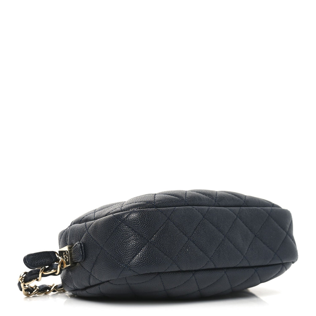 Caviar Quilted Camera Case Navy