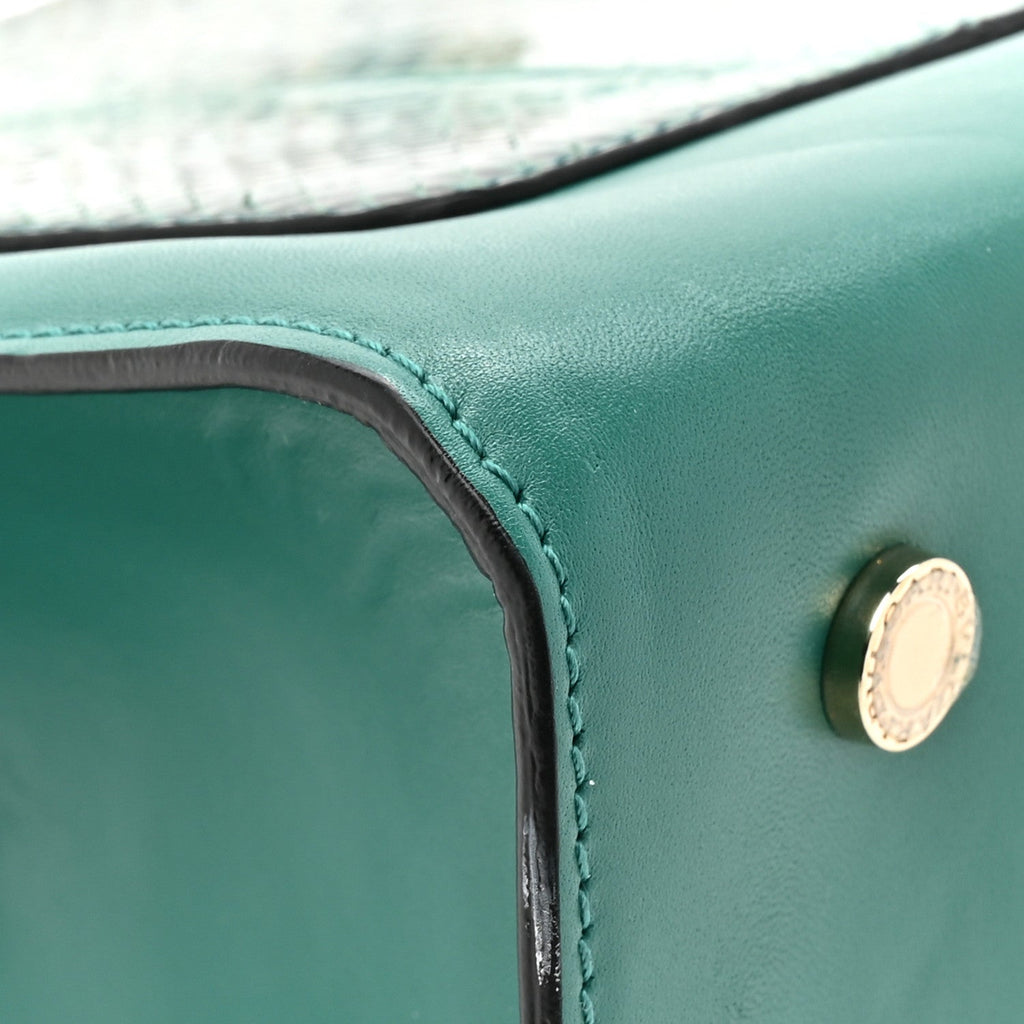 Snakeskin Medium Serpenti Top Handle Tote Emerald