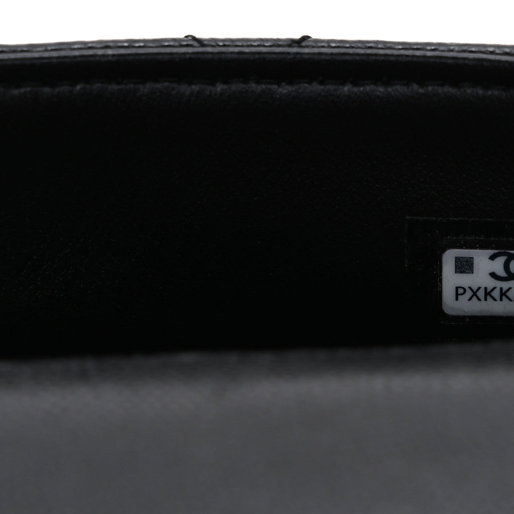 Caviar Quilted Coco Handle Clutch With Chain Black