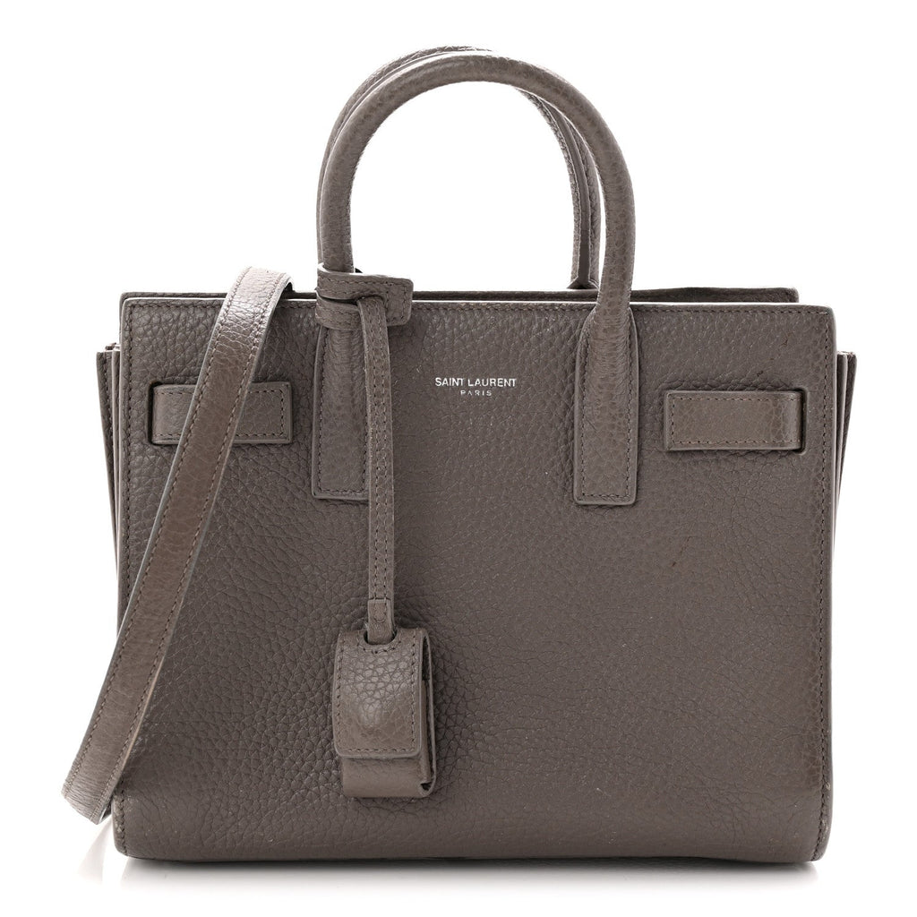 Grained Calfskin Baby Sac De Jour Fog