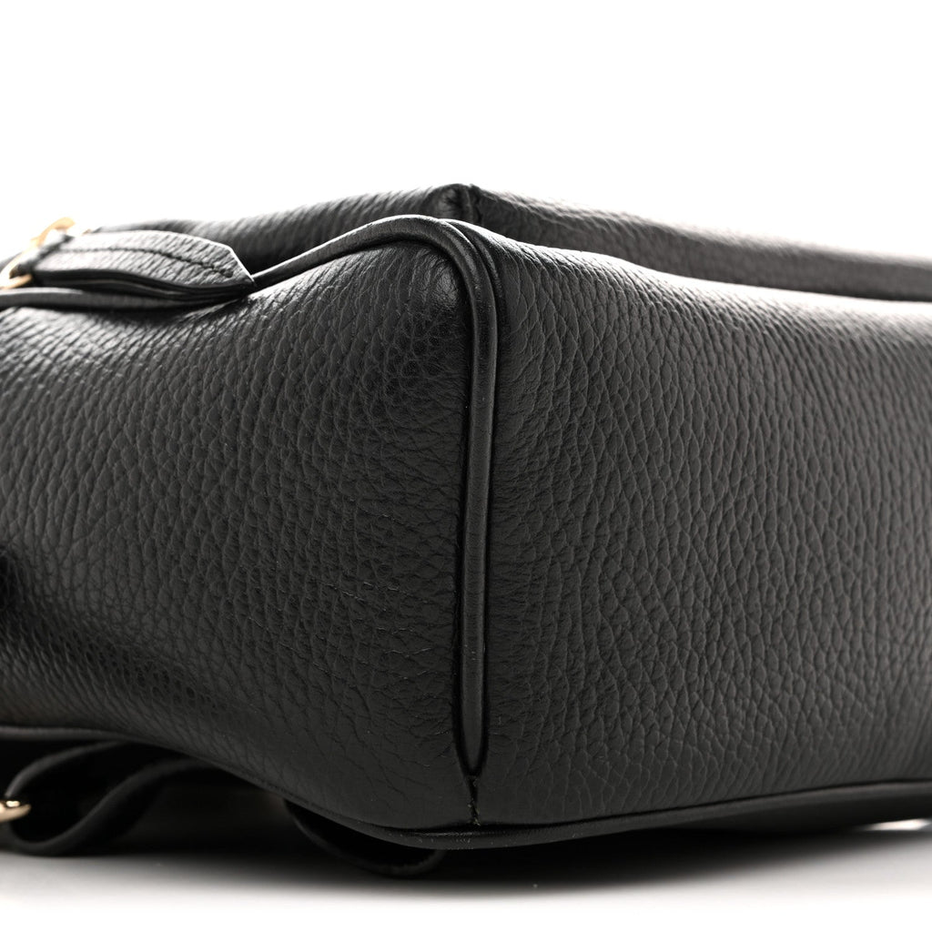 Pebbled Calfskin Soho Chain Backpack Black