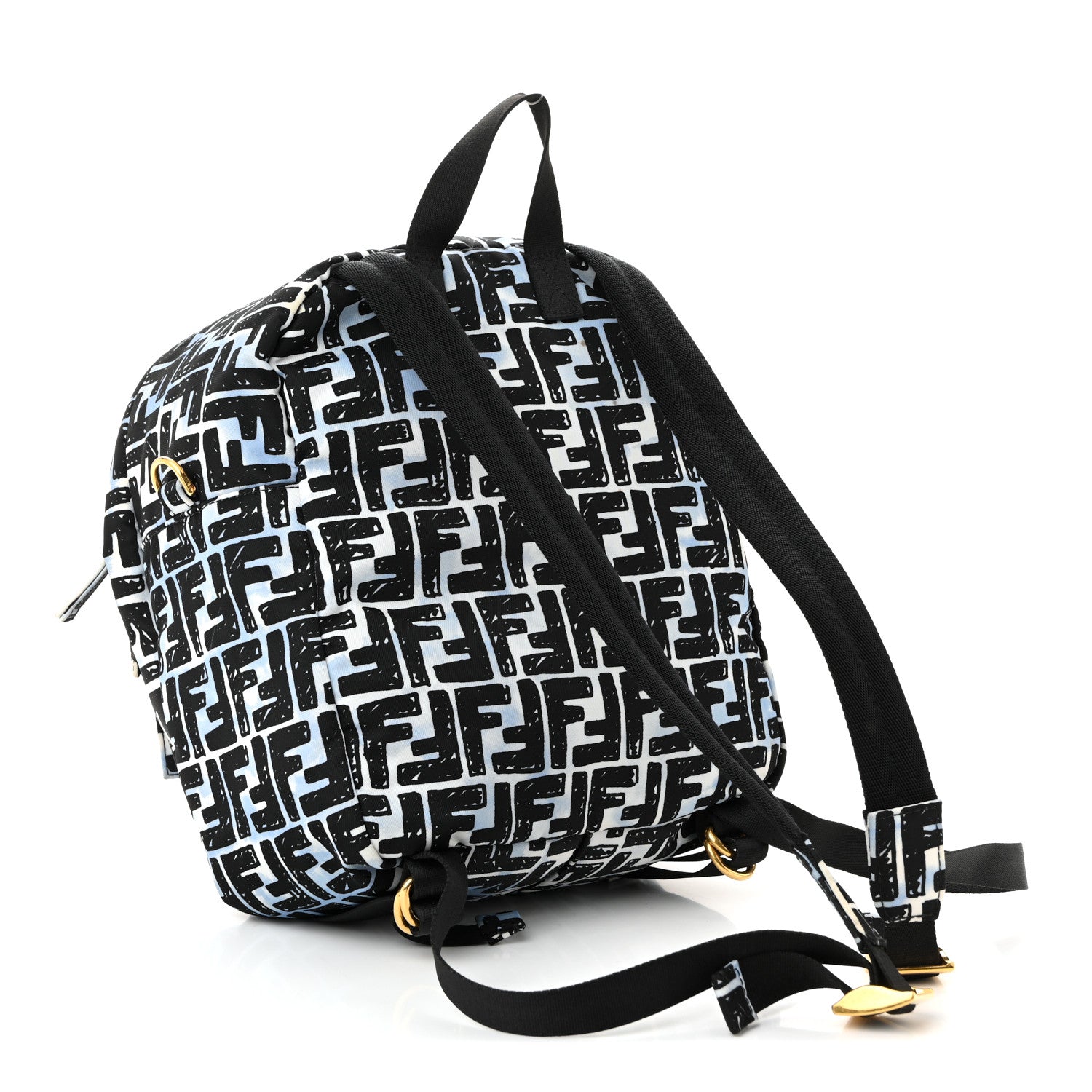 X JOSHUA VIDES Nylon FF Cloudy Pocket Backpack White Celeste Black