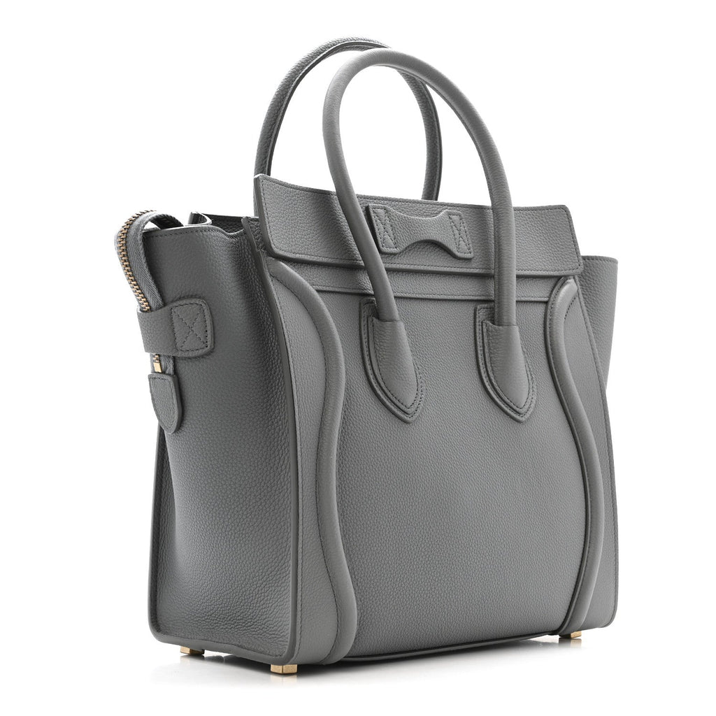 Baby Drummed Calfskin Micro Luggage Kohl
