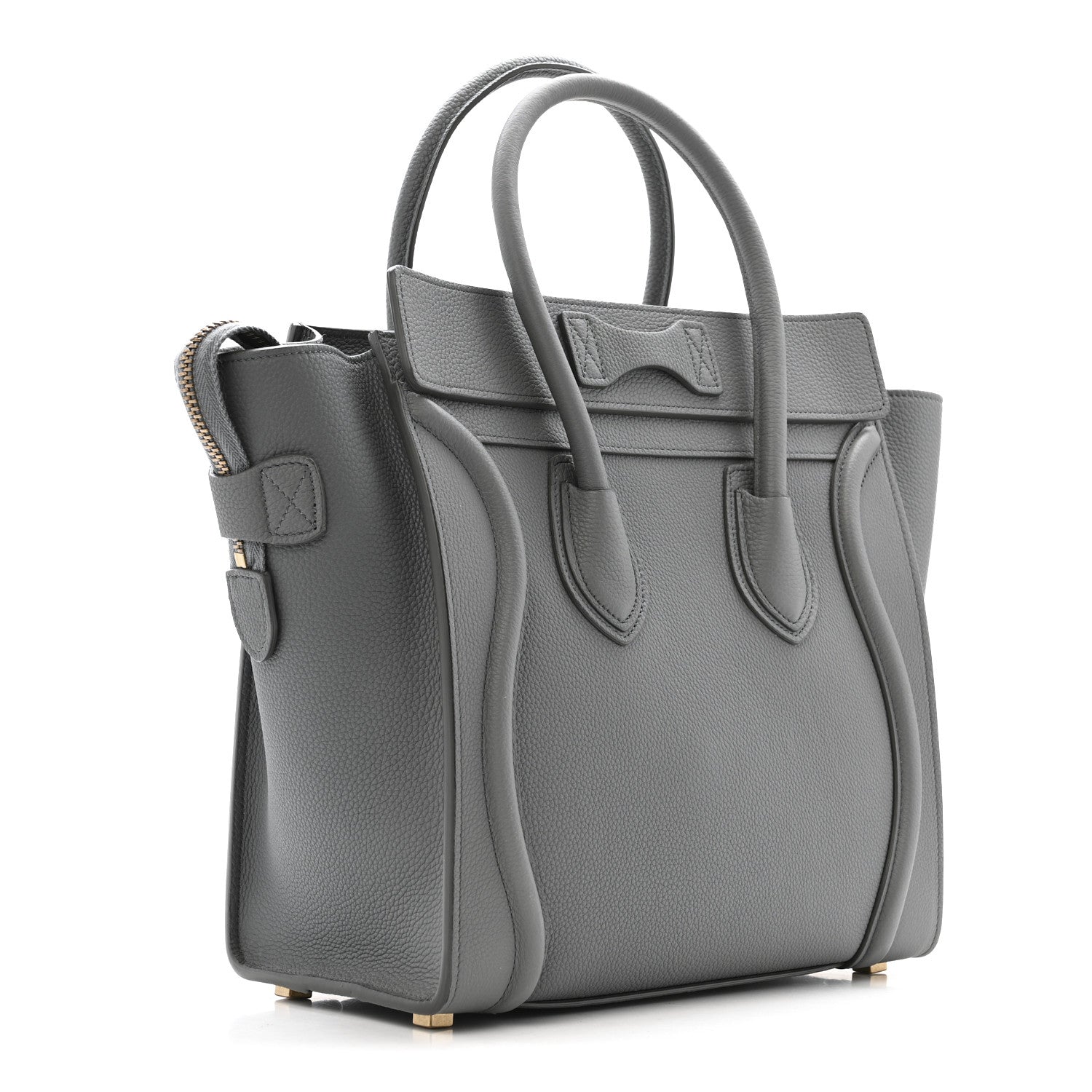 Baby Drummed Calfskin Micro Luggage Kohl