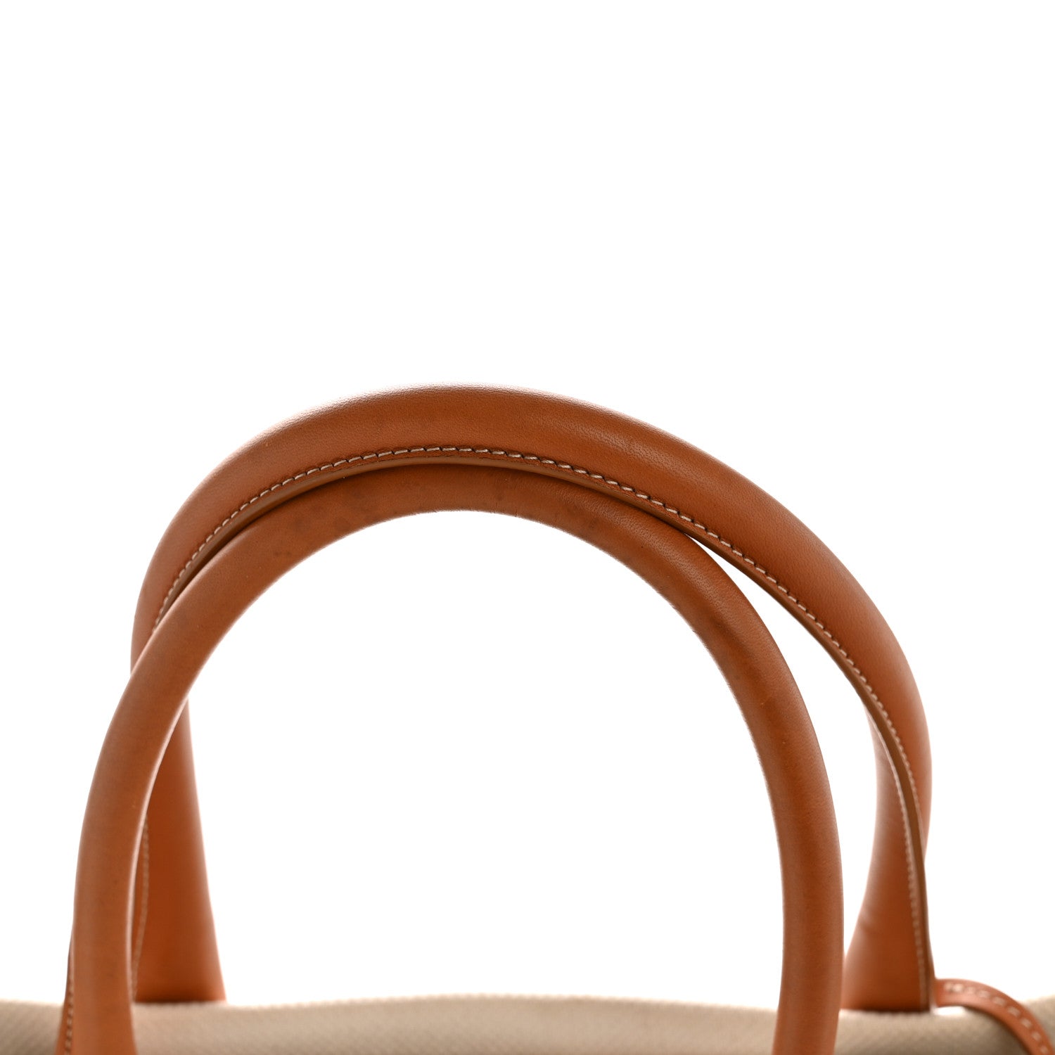 Canvas Calfskin Horizontal Cabas Natural Tan
