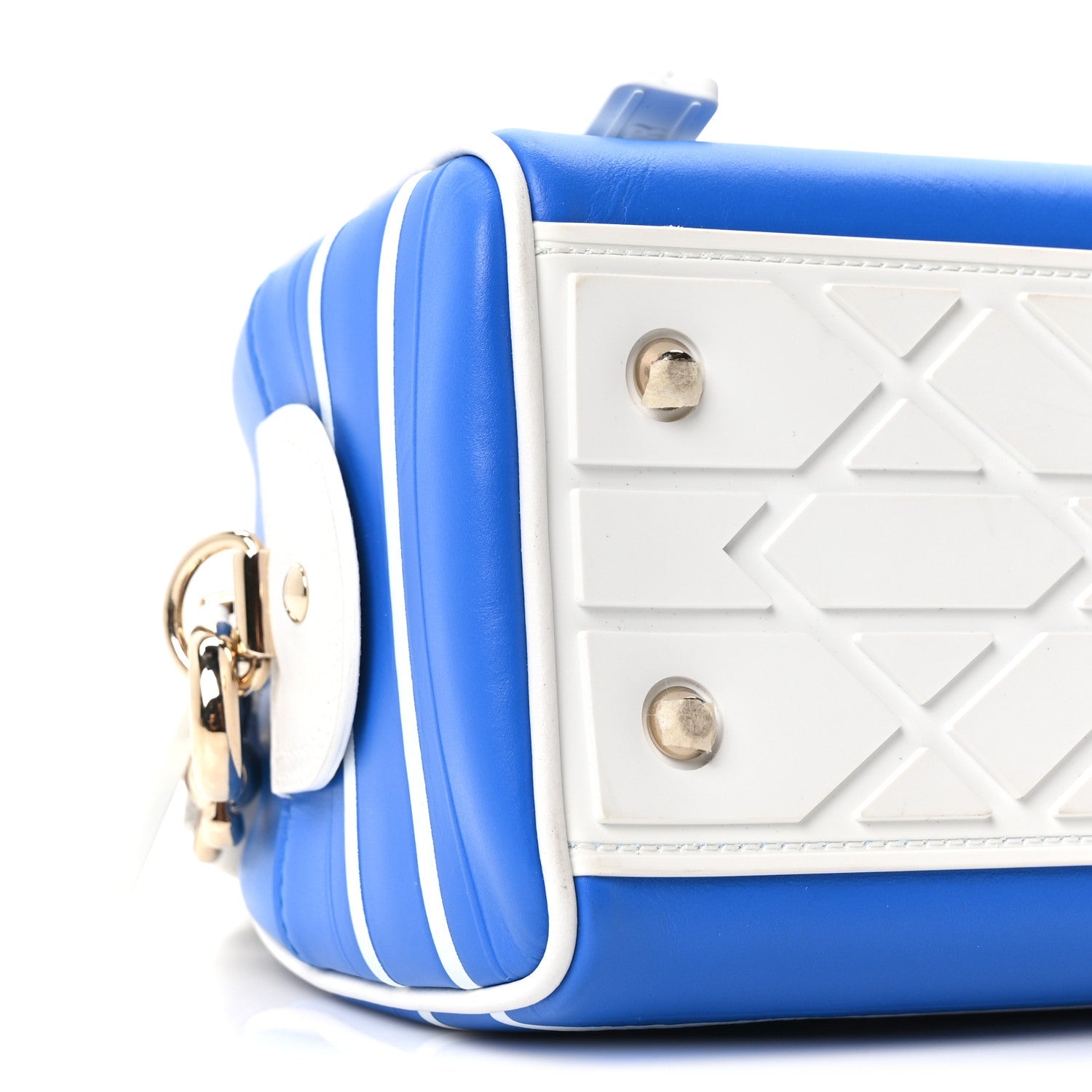 Calfskin Small Dior Vibe Zip Bowling Bag Blue