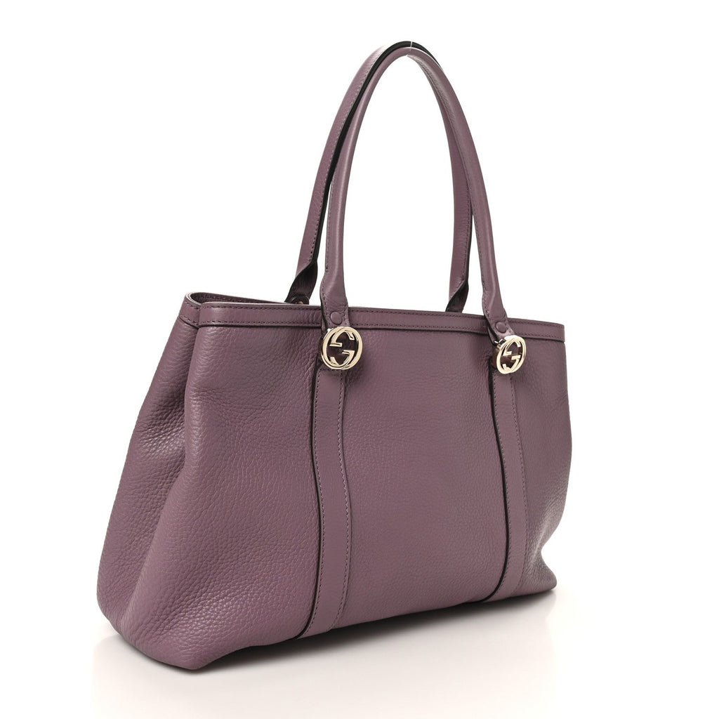 Pebbled Calfskin Old Libeccio Miss GG Tote Purple