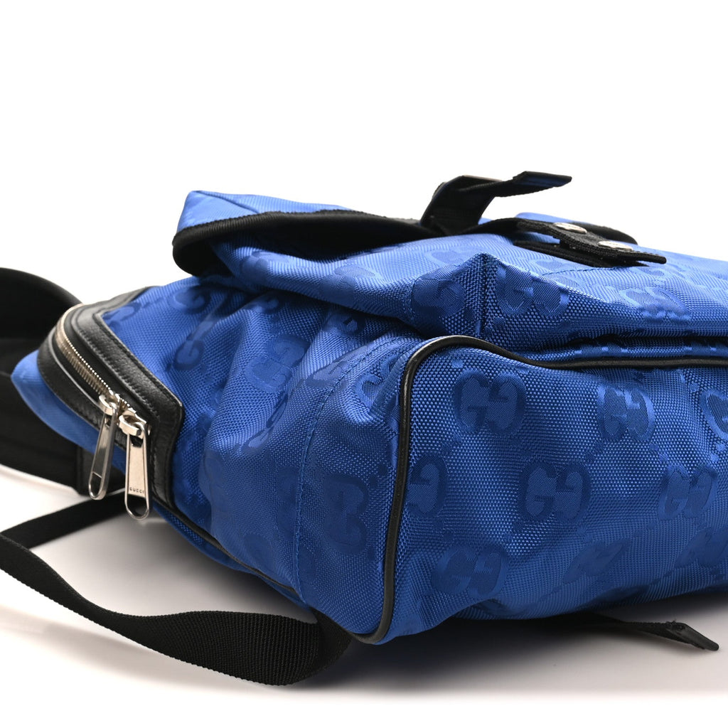 Econyl Nylon Monogram Off The Grid Backpack Guilted Blue Black