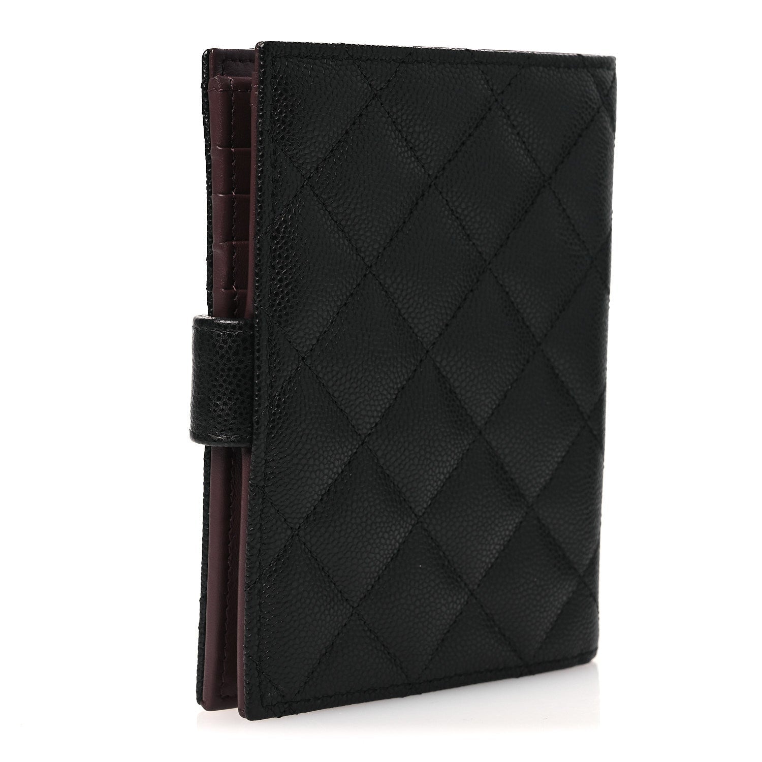 Caviar Quilted Passport Holder Black