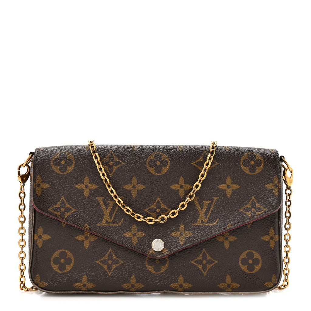 Monogram Pochette Felicie Chain Wallet Fuchsia